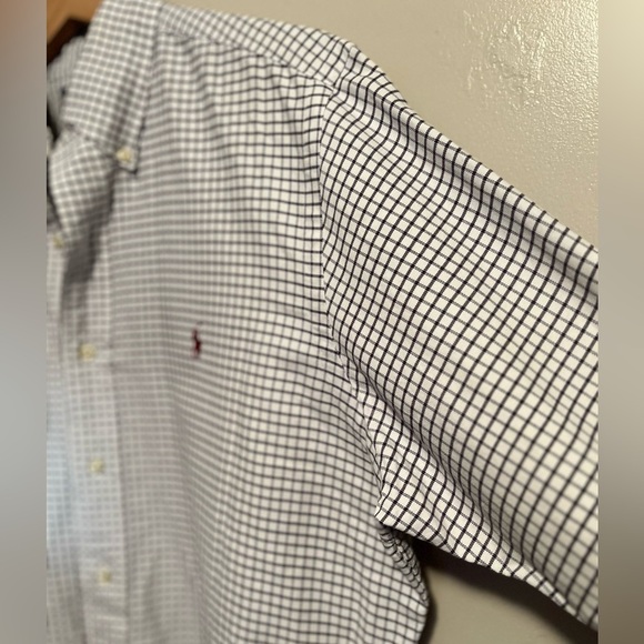 Ralph Lauren Classic Fit 100% Cotton Men's Red & Blue Checkered Shirt 15.5 34/35 - Picture 5 of 16